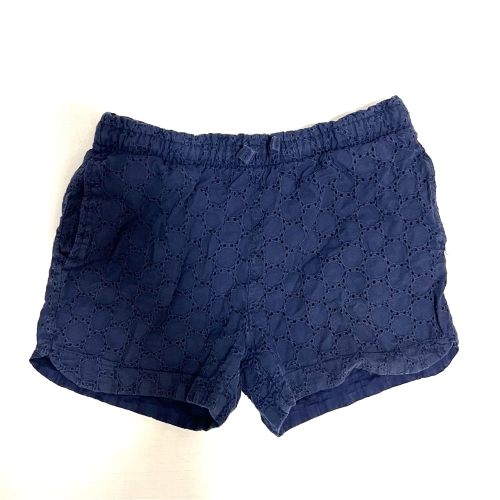 Blue shorts w/eyelet fabric
